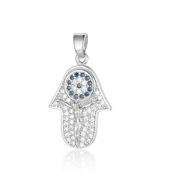 

PandaHall Brass Micro Pave Cubic Zirconia Pendants, Hamsa Hand with Evil Eye Charms, Platinum, 22x15x2.3mm Brass+Cubic Zirconia Hamsa Hand..., Green