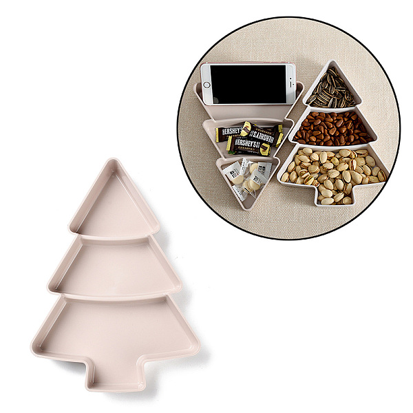 

PandaHall Christmas Tree Shaped Plastic Snack Dried Tray Box, for Kitchen Dining & Bar, Linen, 260x185x30mm Plastic Christmas Tree Brown