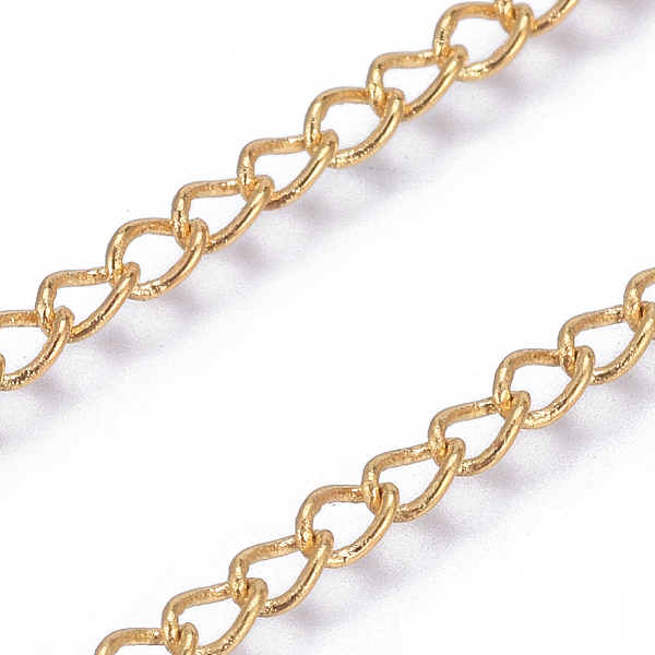 

PandaHall Brass Twisted Chains, Curb Chains, Unwelded, with Spool, Golden, Lead Free & Nickel Free & Cadmium Free, 3x2x0.45~0.5mm, about...