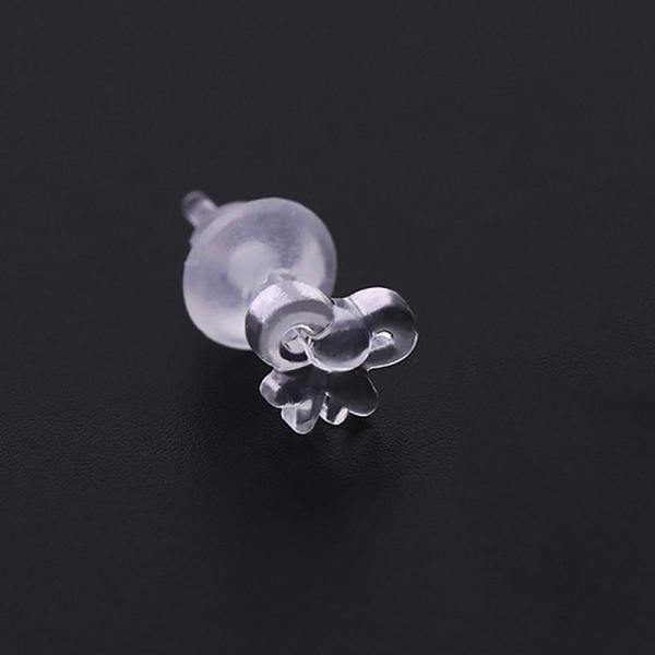 女性のためのイヤナット付きの小さな樹脂製の蝶結びスタッドピアス