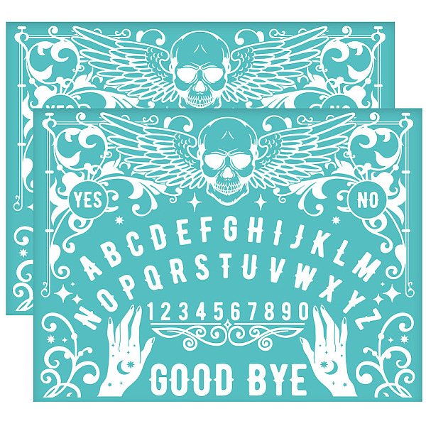 

PandaHall Self-Adhesive Silk Screen Printing Stencil, for Painting on Wood, DIY Decoration T-Shirt Fabric, Turquoise, Letter, 280x220mm..., Green