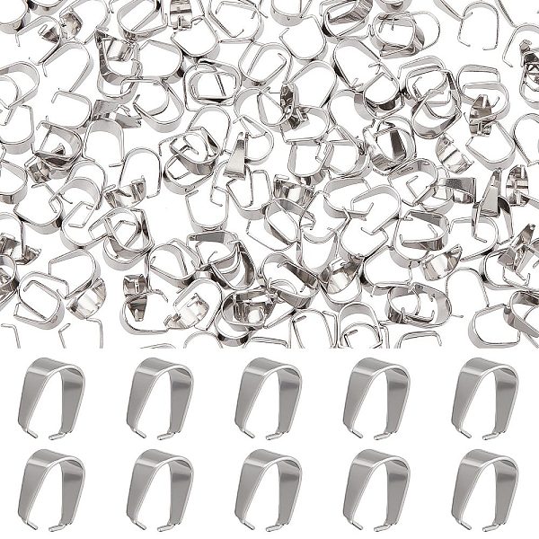 

PandaHall SUNNYCLUE 1 Box 200Pcs Stainless Steel Pinch Bails Snap on Bails Pendant Bail Connectors Pinch Clasps 5x7x10mm Ice Pick Pinch Bail...