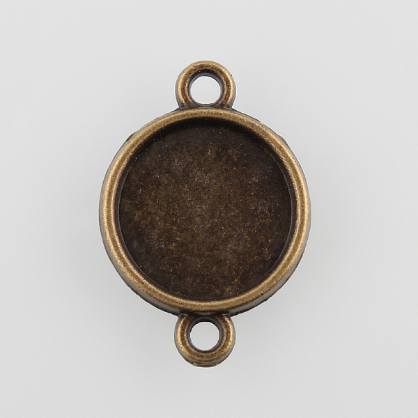 

PandaHall Flat Round Alloy Cabochon Connector Settings, Plain Edge Bezel Cups, Cadmium Free & Nickel Free & Lead Free, Antique Bronze, Tray...