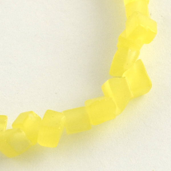 

PandaHall Cat Eye Glass Bead Strands, Chip, Yellow, 3~6x3~5x2~4mm, Hole: 1mm, about 512pcs/strand, 32.6 inch Glass Chip Yellow