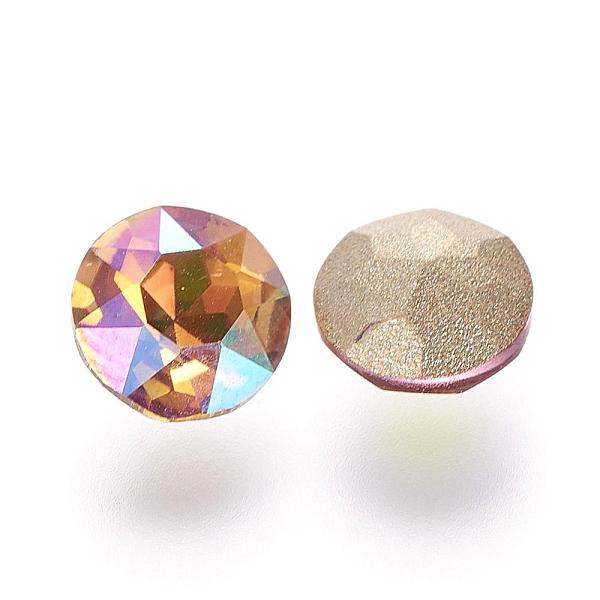 

PandaHall Pointed Back Glass Rhinestone Cabochons, Grade A, Back Plated, Faceted, Flat Round, Rose AB, 6x3.5mm Glass Rhinestone Flat Round..., Pink