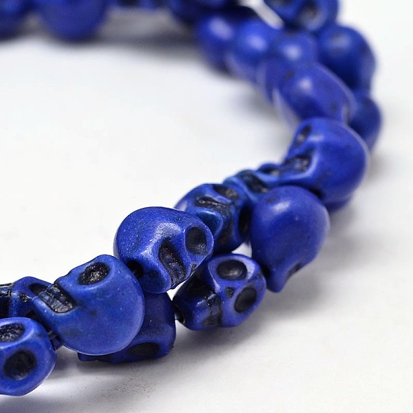 

PandaHall Dyed Synthetic Turquoise Bead Strands, Skull, Medium Blue, 8x6x7mm, Hole: 1mm, about 48~49pcs/strand, 15.3~15.5 inch Synthetic...