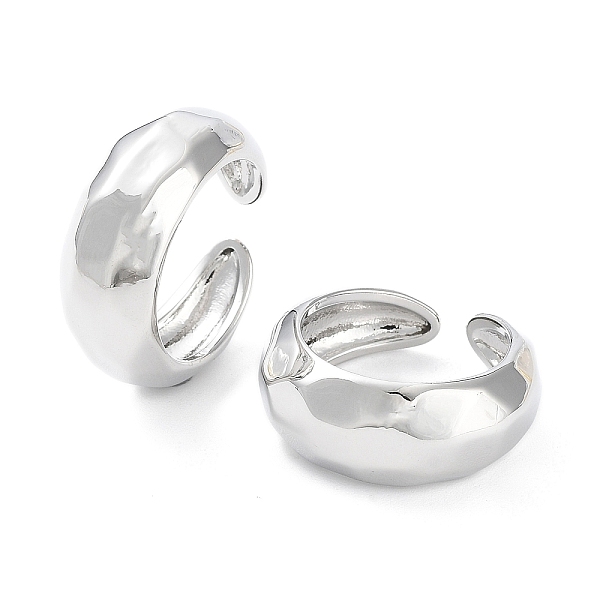 

PandaHall Brass Open Cuff Rings for Women, Platinum, Inner Diameter: 17mm Brass