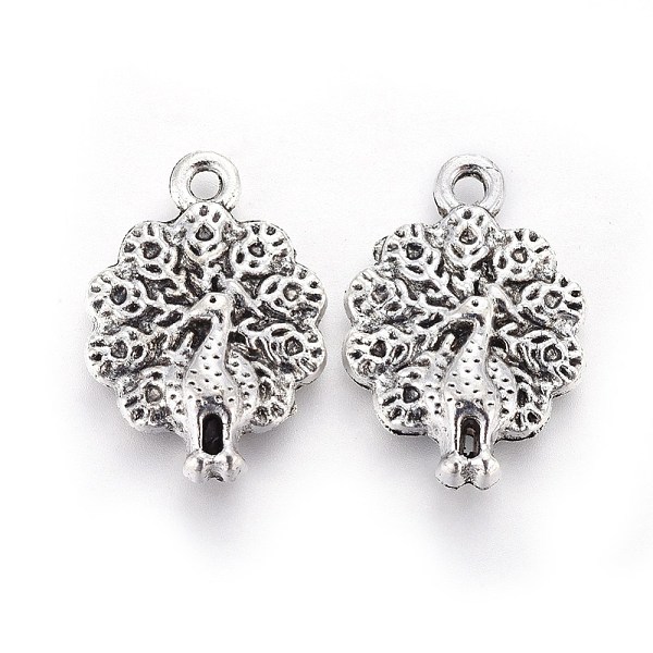 

PandaHall Tibetan Style Zinc Alloy Pendants, Peacock, Antique Silver, 20.5x14.5x4mm, Hole: 1.6mm Alloy Peacock