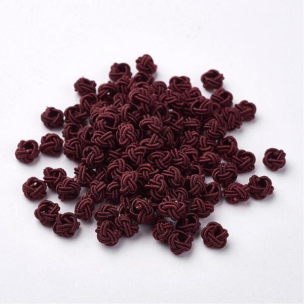 

PandaHall Polyester Weave Beads, Round, Dark Red, 6x5mm, Hole: 4mm, about 200pcs/bag Polyester Round Red