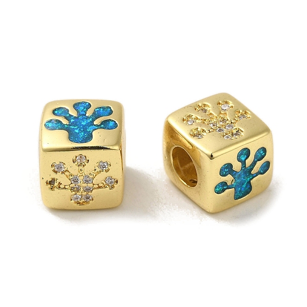 

PandaHall Rack Plating Brass Micro Pave Cubic Zirconia Beads, with Synthetic Opal, Cadmium Free & Lead Free, Long-Lasting Plated, Real 18K..., Clear