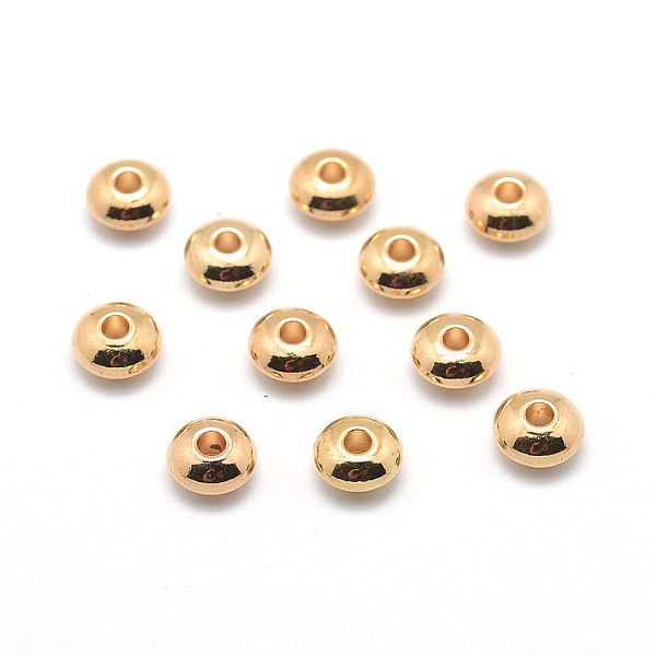 

PandaHall Rondelle Brass Beads, Golden, 4x2mm, Hole: 1mm Brass Rondelle