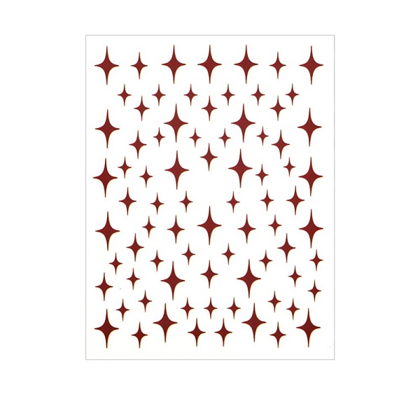 

PandaHall Nail Art Stickers Decals, Self Adhesive, for Nail Tips Decorations, Star & Moon & Heart, Dark Red, 10.1x7.9x0.04cm Paper Star