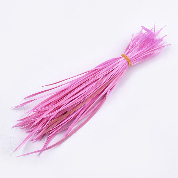 

PandaHall Goose Feather Costume Accessories, Dyed, Pearl Pink, 150~265x3~4mm, about 100pcs/bundle Feather Feather Pink