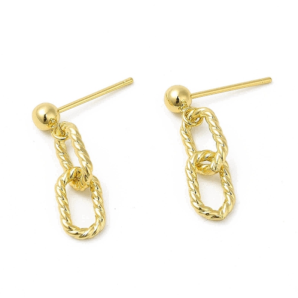 

PandaHall Brass Oval Links Dangle Stud Earrings for Women, Cadmium Free & Nickel Free & Lead Free, Real 18K Gold Plated, 22mm, Pin: 0.8mm...