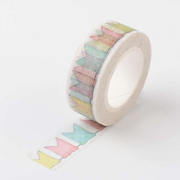 

PandaHall DIY Arrow Pattern Scrapbook, Decorative Paper Tapes, Adhesive Tapes, Colorful, 15mm, about 10m/roll Paper