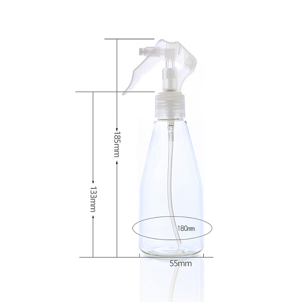 

PandaHall 200ml Transparent Empty Spray Bottle, Trigger Refillable Container, Perfume Spray Bottles, White, 18.5cm, bottle(without cap)...