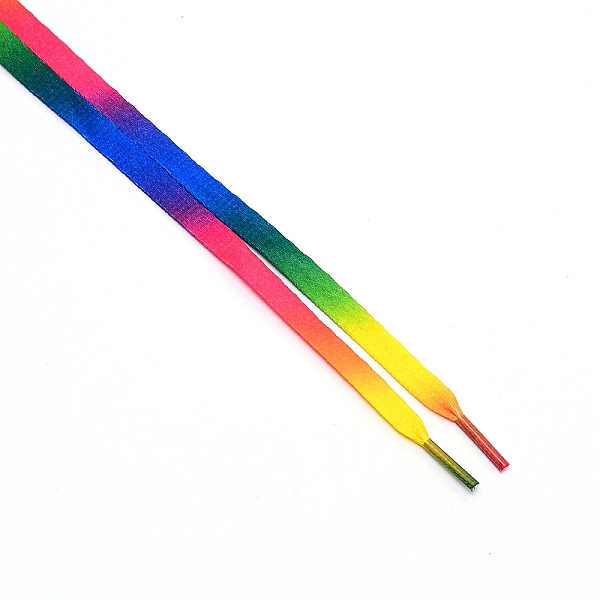 

PandaHall Polyester Flat Custom Shoelace, Flat Sneaker Shoe String, for Kids and Adults, Colorful, 1185x9x3mm Polyester Flat