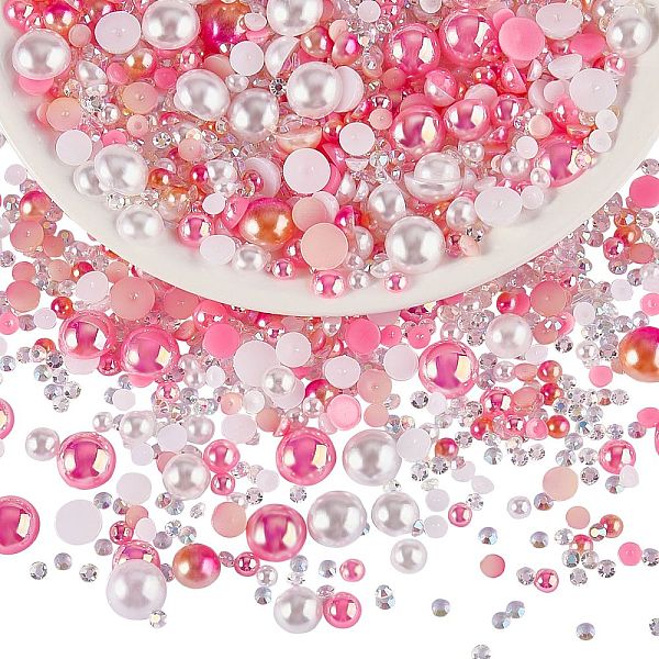 60g Resin patch multi size mixed pearl patch DIY jewelry accessories2 bags