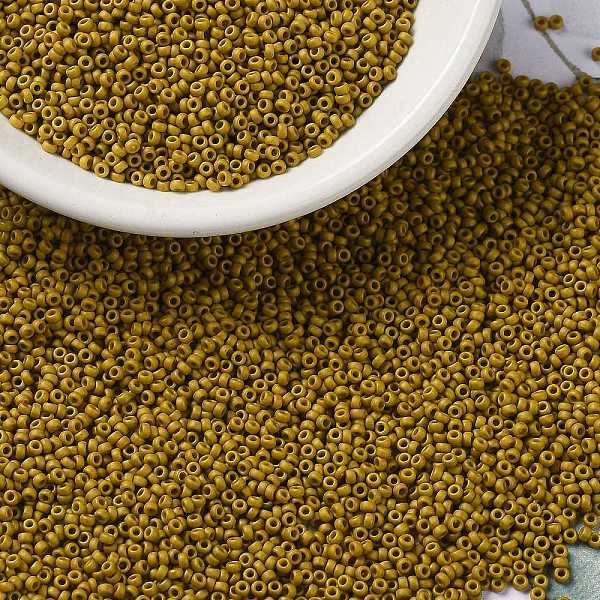 

PandaHall MIYUKI Round Rocailles Beads, Japanese Seed Beads, 15/0, (RR2312) Matte Opaque Mustard, 1.5mm, Hole: 0.7mm, about 5555pcs/10g..., Gold