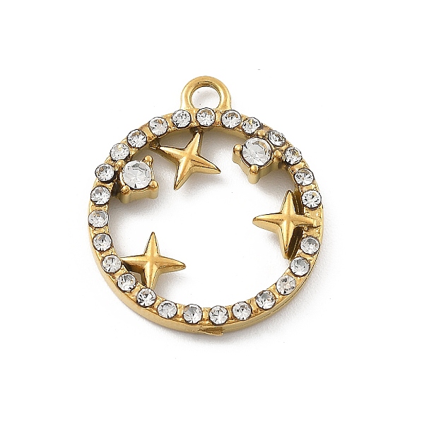 304 Stainless Steel Rhinestone Pendants