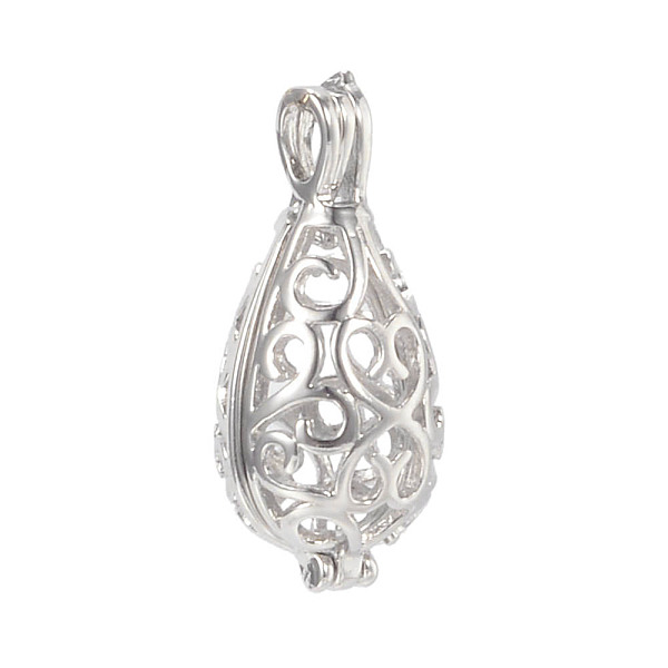 

PandaHall Hollow Brass Locket Pendants, teardrop, Cadmium Free & Nickel Free & Lead Free, Platinum, 28x13x12mm, Hole: 2.5mm, 10x17mm inner...