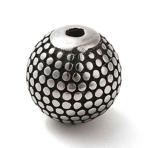 

PandaHall 304 Stainless Steel Beads, Round, Antique Silver, 9x9.5mm, Hole: 1.6mm 304 Stainless Steel Round