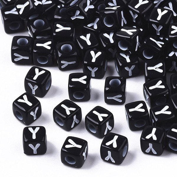 

PandaHall Opaque Acrylic Beads, Horizontal Hole, Alphabet Style, Cube, Black & White, Letter.Y, 5x5x5mm, Hole: 2mm, about 5000pcs/500g...