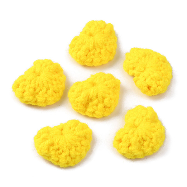 

PandaHall Handicraft Cotton Knitting Heart Ornament Accessories, for DIY Costume, Hat, Bag, Yellow, 19~19.5x21.5~24.5x4~5mm Cotton Heart...