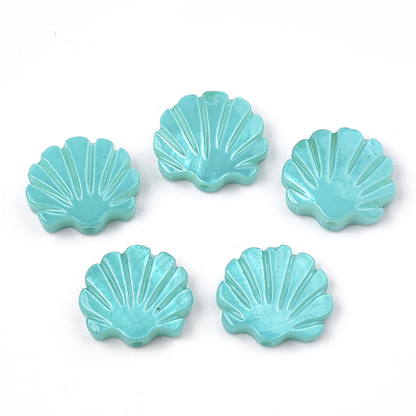 

PandaHall Freshwater Shell Beads, Spray Painted, Scallop Shell Shape, Turquoise, 11.5~12x12.5~13x2~3mm, Hole: 0.8mm Freshwater Shell Shell..., Green