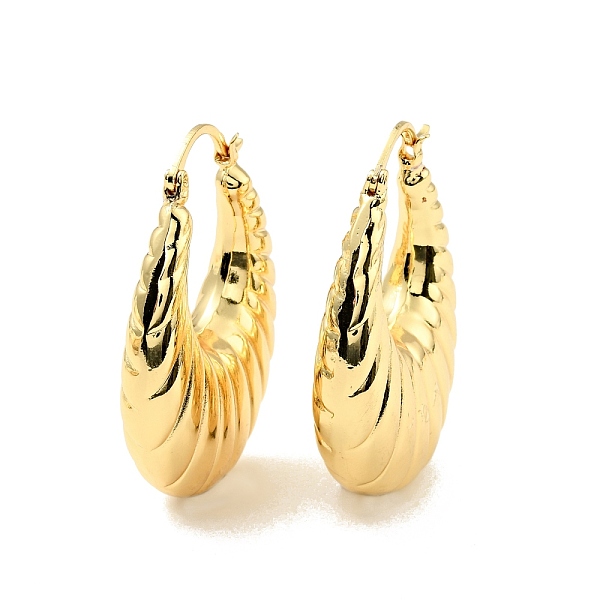 

PandaHall Rack Plating Brass Croissant Hoop Jewelry for Women, Cadmium Free & Lead Free, Real 18K Gold Plated, 41.5x30x10mm, Pin: 0.8mm...