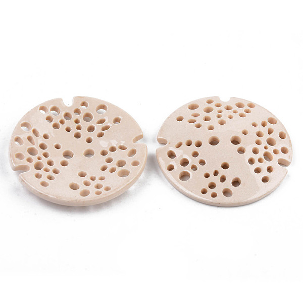 

PandaHall 2-Hole Cellulose Acetate(Resin) Buttons, Flat Round, Bisque, 38~39x6mm, Hole: 3mm Cellulose Acetate Flat Round Orange