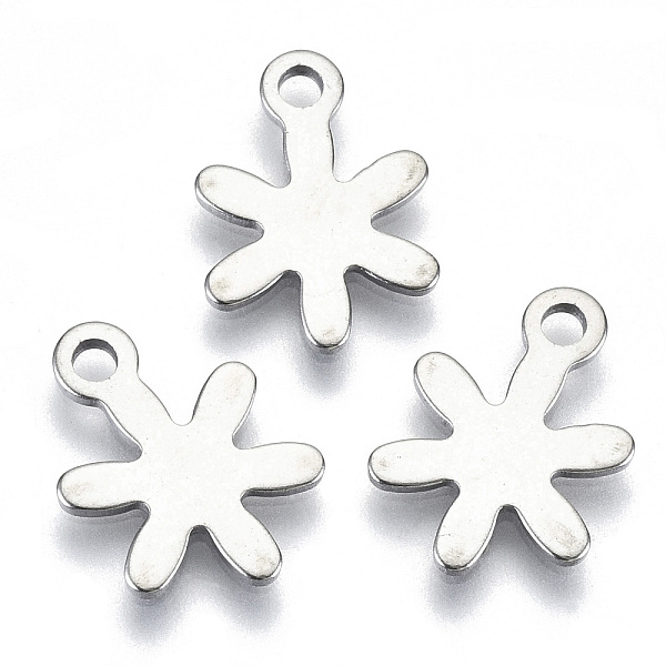 

PandaHall 201 Stainless Steel Charms, Laser Cut, Flower, Stainless Steel Color, 14x10x0.8mm, Hole: 1.6mm 201 Stainless Steel Flower