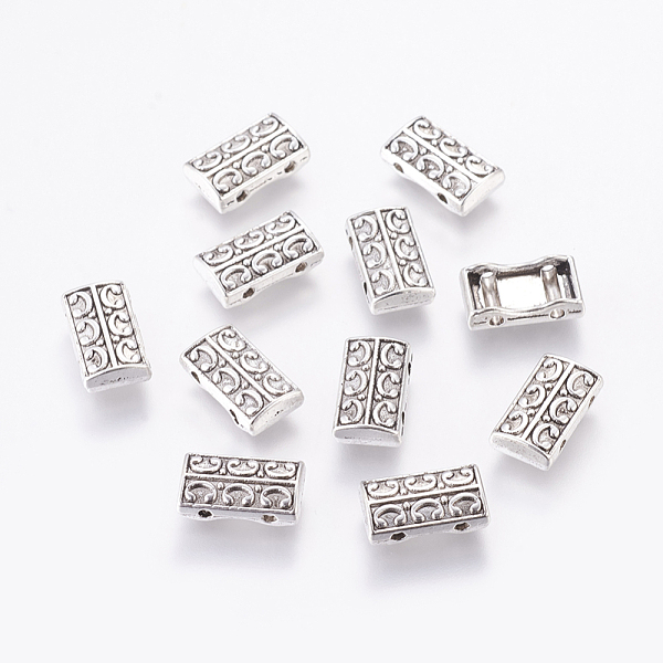 

PandaHall Tibetan Style Alloy Multi-strand Links, Rectangle, Lead Free and Cadmium Free, Antique Silver, 14x8x3mm, Hole: 2mm Alloy Rectangle