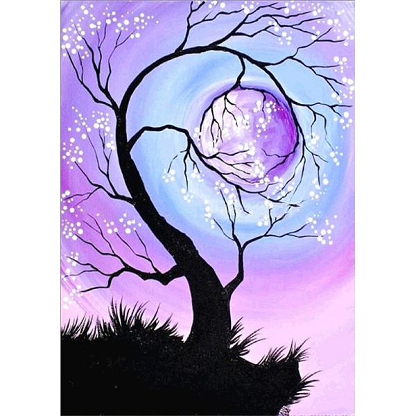 

PandaHall DIY Scenery 5D Diamond Painting Kits, Including Waterproof Painting Canvas, Rhinestones, Diamond Sticky Pen, Plastic Tray Plate..., Purple