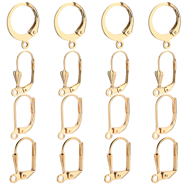 

PandaHall Beebeecraft 1 Box 40Pcs 4 Styles Leverback Earrings Findings 18K Gold Plated French Ear Hook Earrings Leverback Earring Components...