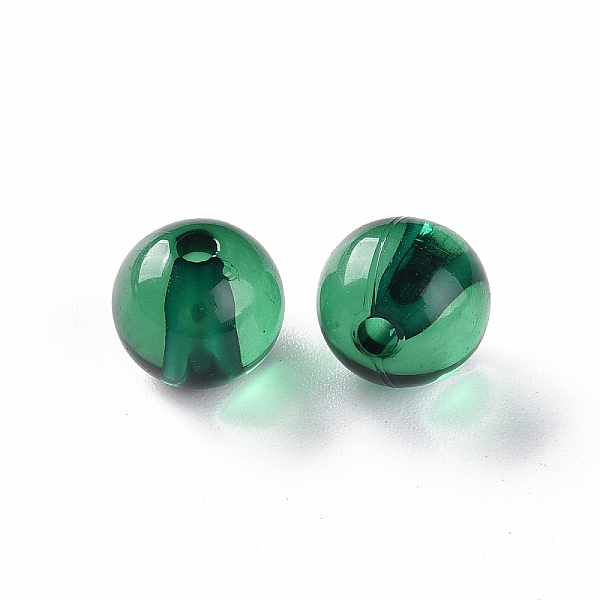 

PandaHall Transparent Acrylic Beads, Round, Dark Green, 10x9mm, Hole: 2mm, about 940pcs/500g Acrylic Round