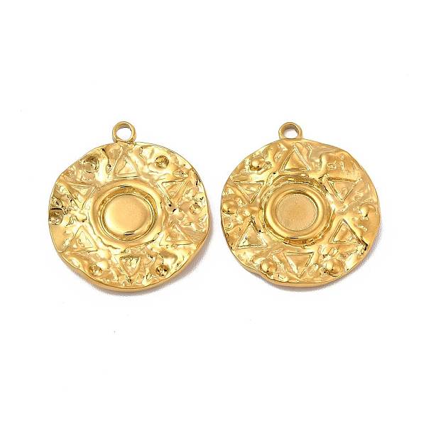 

PandaHall Ion Plating(IP) 304 Stainless Steel Pendant Cabochon Settings, Textured Flat Round, Golden, Tray: 5.5mm, 24x21x2mm, Hole: 2mm 304...