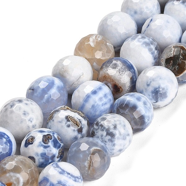 

PandaHall Natural Fire Crackle Agate Beads Strands, Dyed & Heated, Round, Faceted, Lilac, 13.5~14mm, Hole: 1.4mm, about 28~29pcs/strand..., Purple