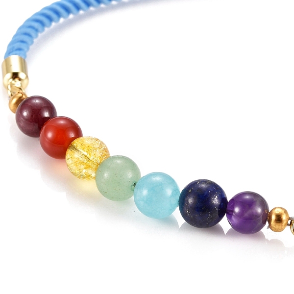

PandaHall Chakra Jewelry, Adjustable Nylon Cord Slider Bracelets, Bolo Bracelets, with Natural & Synthetic Gemstone Beads and Brass Findings...