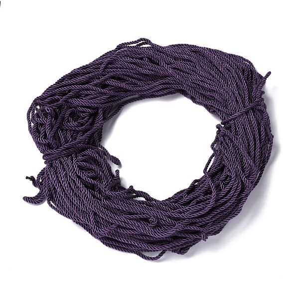 

PandaHall Polyester Cord, Twisted Cord, Indigo, 5mm, about 97~100m/bundle Polyester Purple