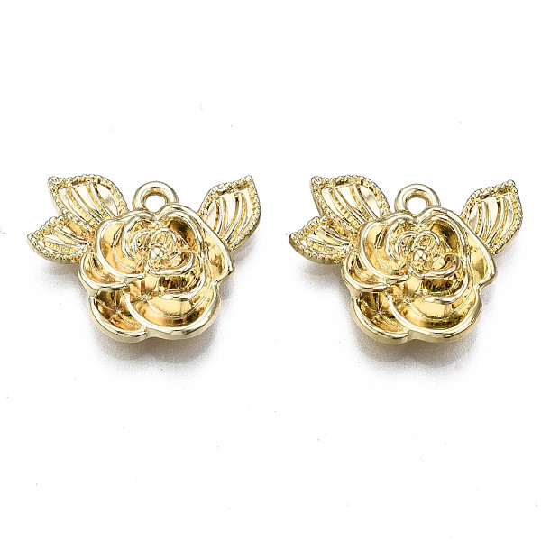 

PandaHall Rack Plating Alloy Pendants, Cadmium Free & Lead Free, Flower, Light Gold, 16x20x4mm, Hole: 1.6mm Alloy Flower