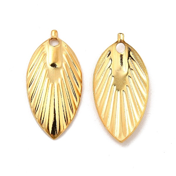 

PandaHall 201 Stainless Steel Pendants, Leaf Charm, Real 24K Gold Plated, 18x9x1.5mm, Hole: 1.4mm 201 Stainless Steel Leaf