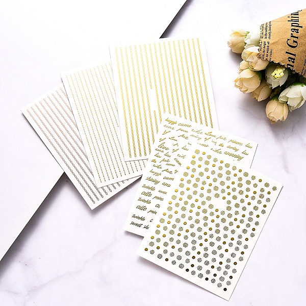 

PandaHall Hot Stamping Nail Decals Stickers, Flower Snowflake Chain Cross Self-adhesive 3D Nail Art Supplies, for Woman Girls DIY Nail Art..., Multicolor