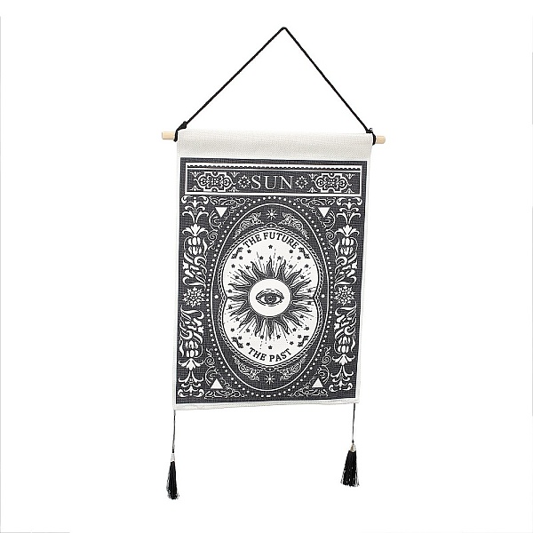 

PandaHall Polyester Decorative Wall Tapestrys, for Home Decoration, with Wood Bar, Nulon Rope, Plastic Hook, Rectangle, Sun Pattern...