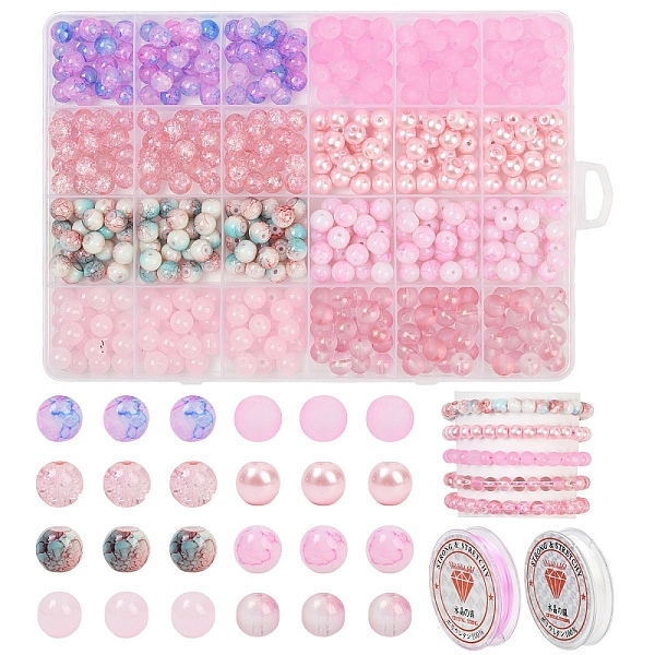 DIY Round Glass Beads Bracelets Making Kits