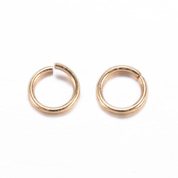 

PandaHall 304 Stainless Steel Jump Rings, Open Jump Rings, Real 18k Gold Plated, 18 Gauge, 6x1mm, Inner Diameter: 4mm 304 Stainless Steel