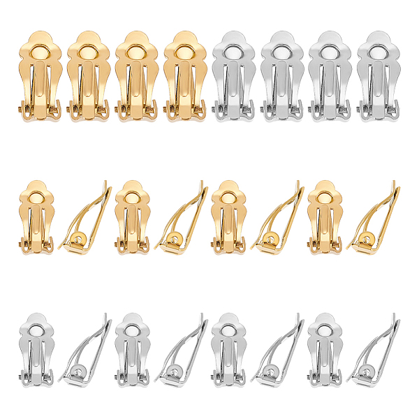 

PandaHall UNICRAFTALE 24Pcs 2 Color 17.5mm Long 304 Stainless Steel Clip-On Earrings Flat Round Tray Earring Clips Hypoallergenic...