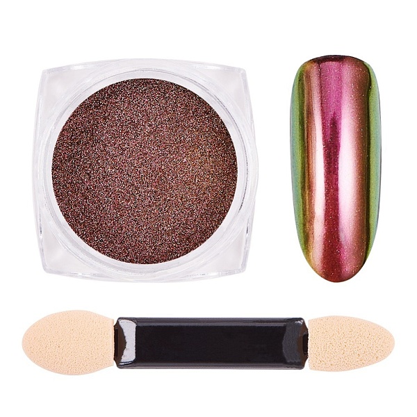 

PandaHall Cat Eye Laser Powder Colorful Magic Mirror Powder, with One Brush, for Manicure Pigment Nail Decoration, Camel, 30x30x17mm, about..., Brown