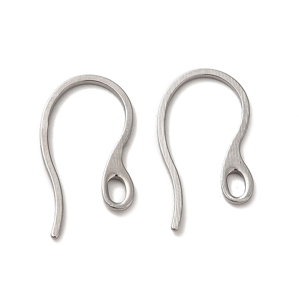 

PandaHall 304 Stainless Steel Earring Hooks, Ear Wire, with Loops, Stainless Steel Color, 22x12x1mm, Hole: 3.5x2mm, 20 Gauge, Pin: 0.8x1mm...