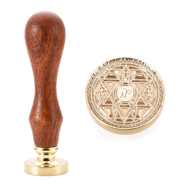 

PandaHall Brass Wax Sealing Stamp, with Rosewood Handle for Post Decoration DIY Card Making, Twelve Constellations, Capricorn, 89.5x25.5mm...